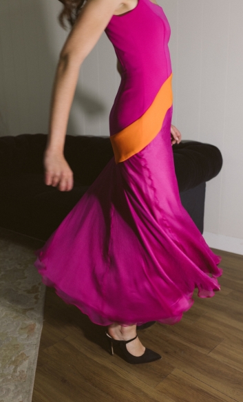 Vestido Portugal (fucsia/naranja)