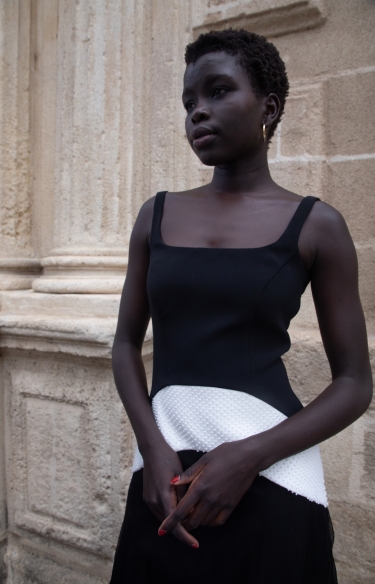 Vestido Portugal (negro/blanco)