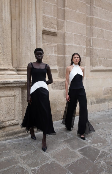 Vestido Portugal (negro/blanco)