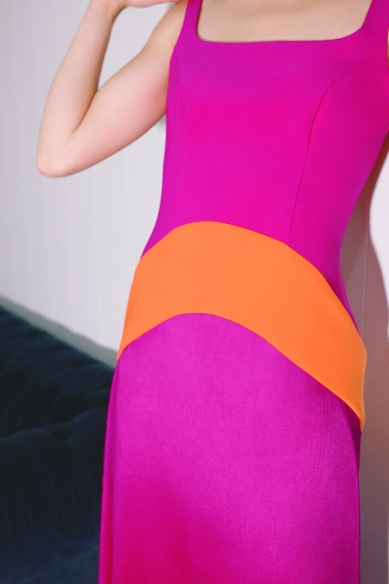 Vestido Portugal (fucsia/naranja)